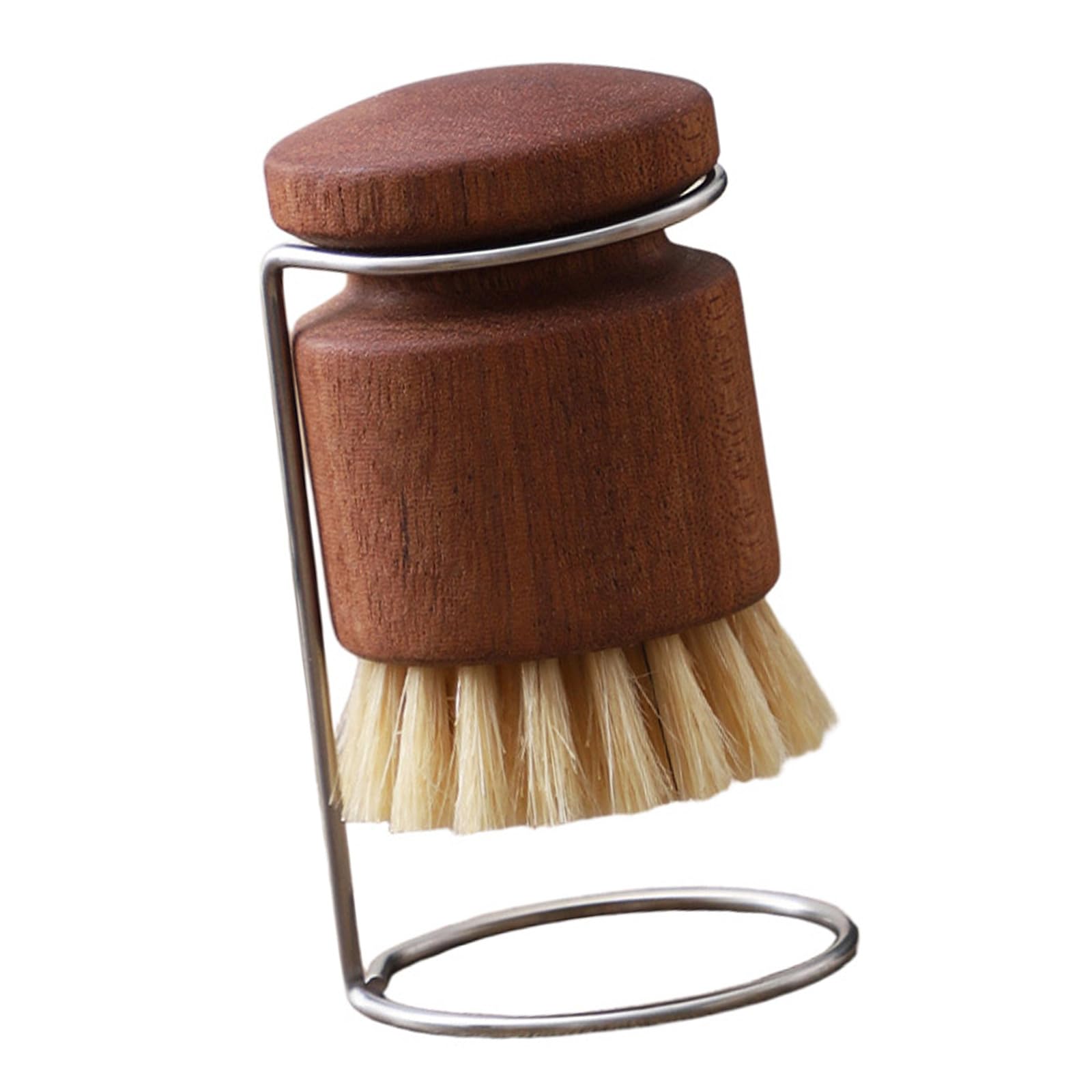 Multifunctional Pots Brush with Wooden Handle and Drain Rack for Kitchen Cookware Maintenance Wooden Washing Up Brushes with Drain Rack