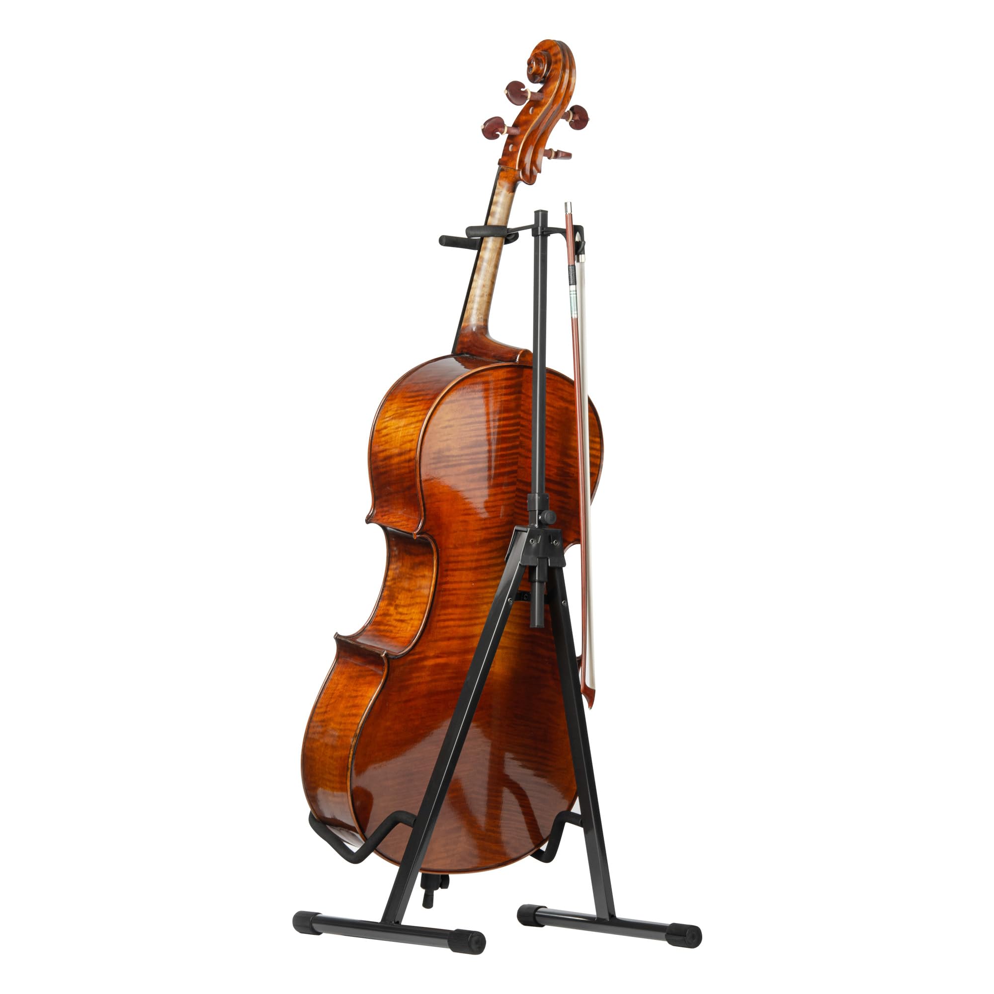 Christina Stabilisierter Ständer für Violine, Cello, tragbar, leicht zu tragen, verstellbarer Bogen höhenverstellbar (Cello-Ständer)