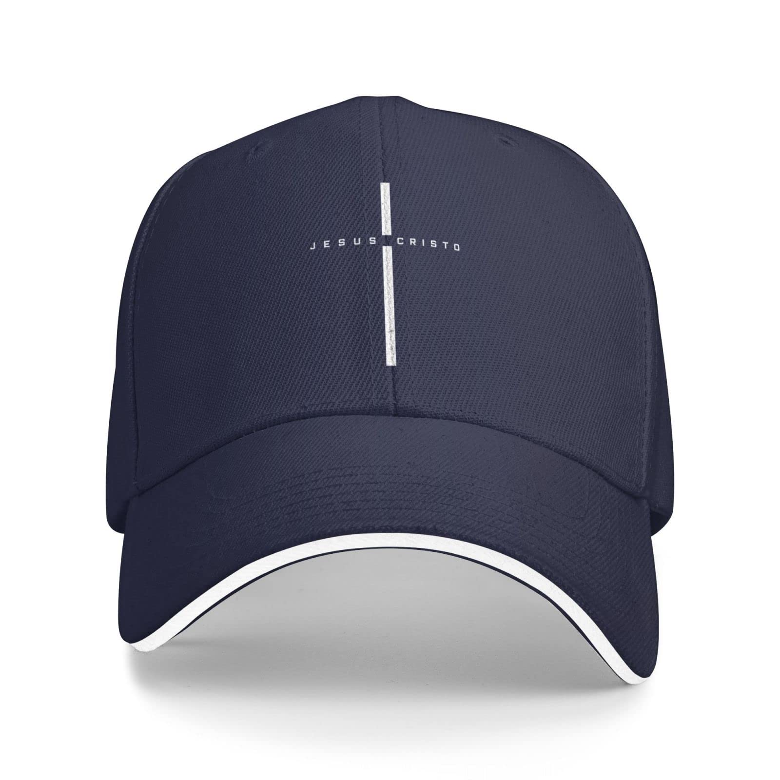 Gqwjksz Unisex Navy Jesus Christ Cross Baseball Cap Men Women Adjustable Trucker Hat Dad Hat