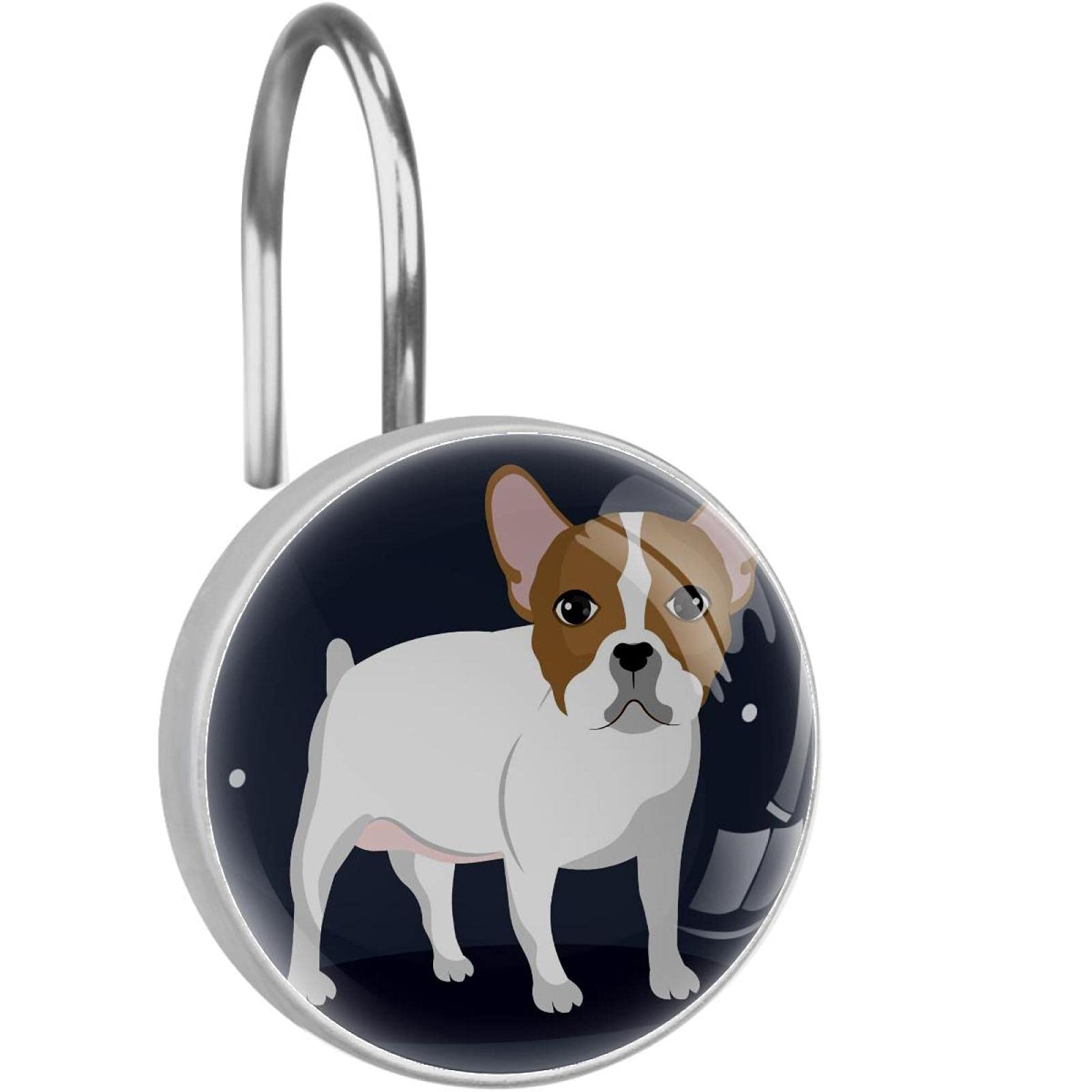 Crochets pour rideau de douche en acier inoxydable bouledogue durable