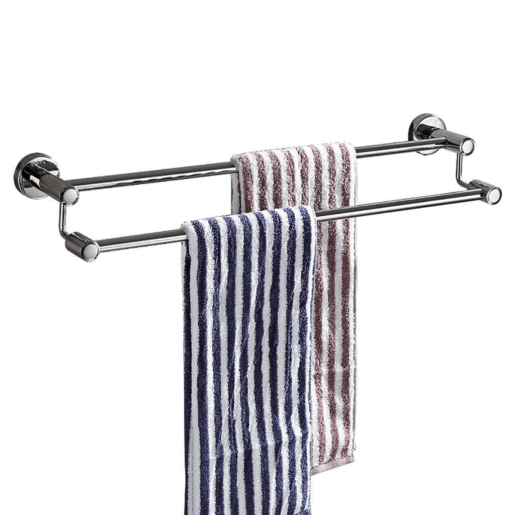 Portasciugamani a doppia barra, da parete, per bagno e cucina, design antiruggine, lunghezza 83 cm, ideale per hotel e uso domestico