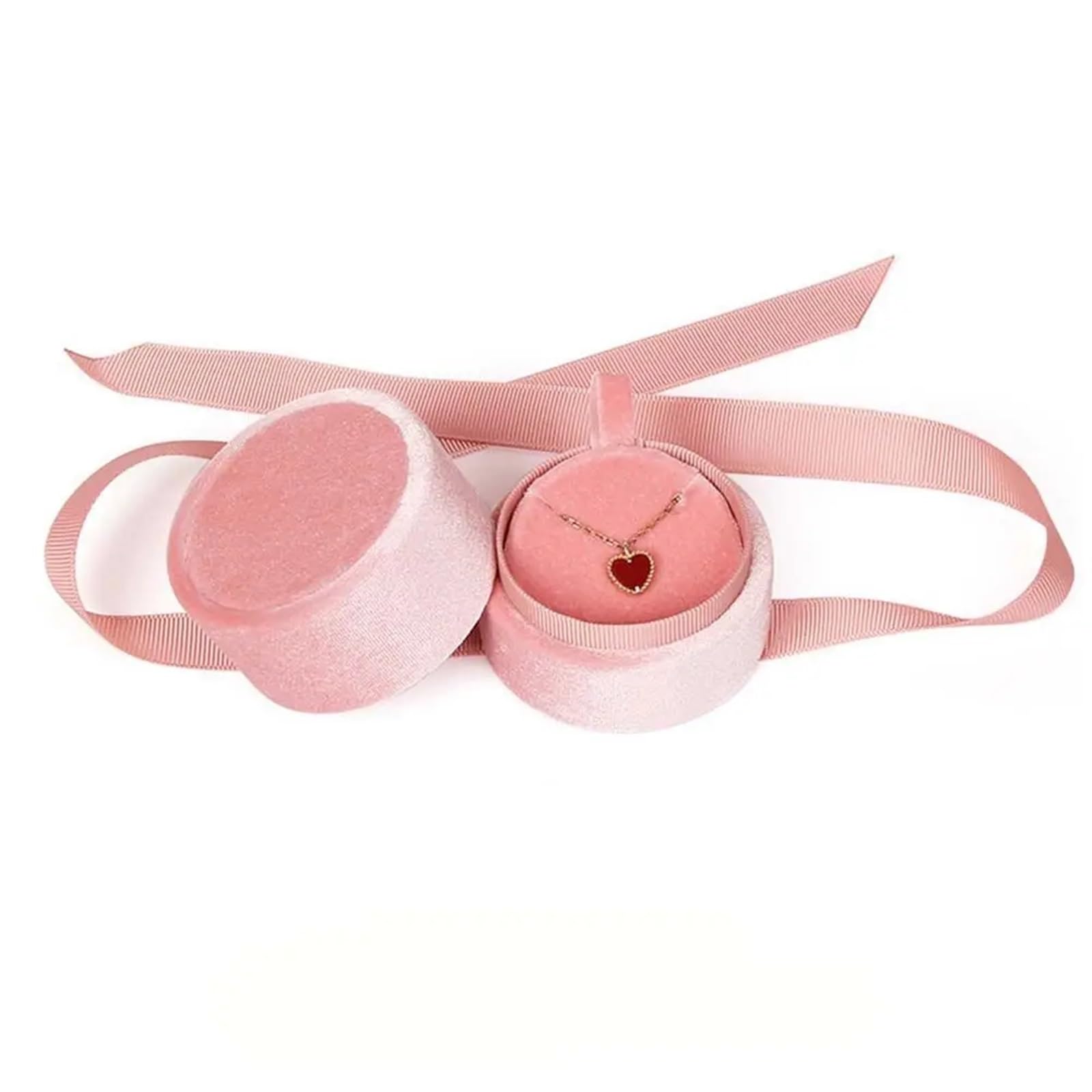 JFNKLFG Engagement Ring Boxearring Box Small Jewellery Organiser Cases for Proposal, Wedding(Pink-Necklace)