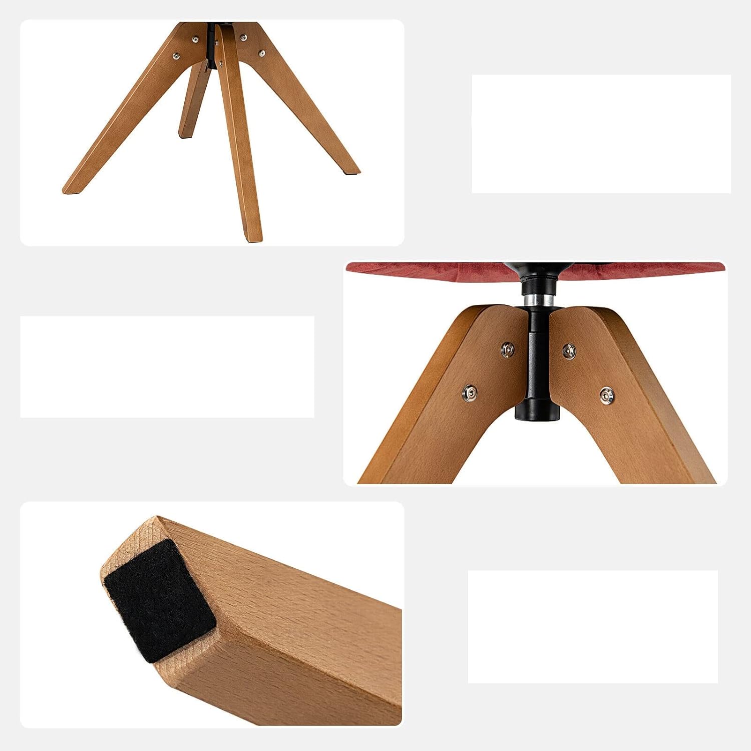 360° Swivel Accent Chair w/Linen Fabric & High-Density Sponge Red