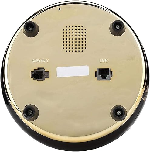 Miniatura 9 de Teléfono antiguo, retro de cerámica dorada, patrón de flores antiguas, teléfono fijo clásico con sistema dual/DTMF, identificación de llamadas,