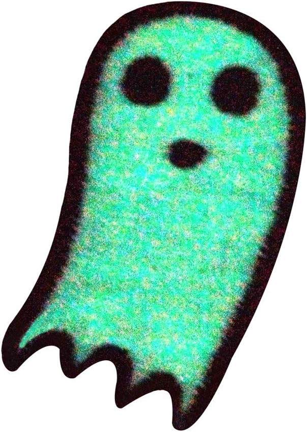 Glow in Dark Mini Ghost Embroidered Badge Iron On Sew On Patch