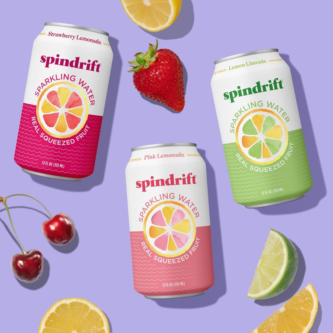 Spindrift Sparkling Water Ultimate Variety Pack 9-Flavor Pack of 18 Made with Real Squeezed Fruit 12 Fl Oz Cans 18-Count product thumbnail 8