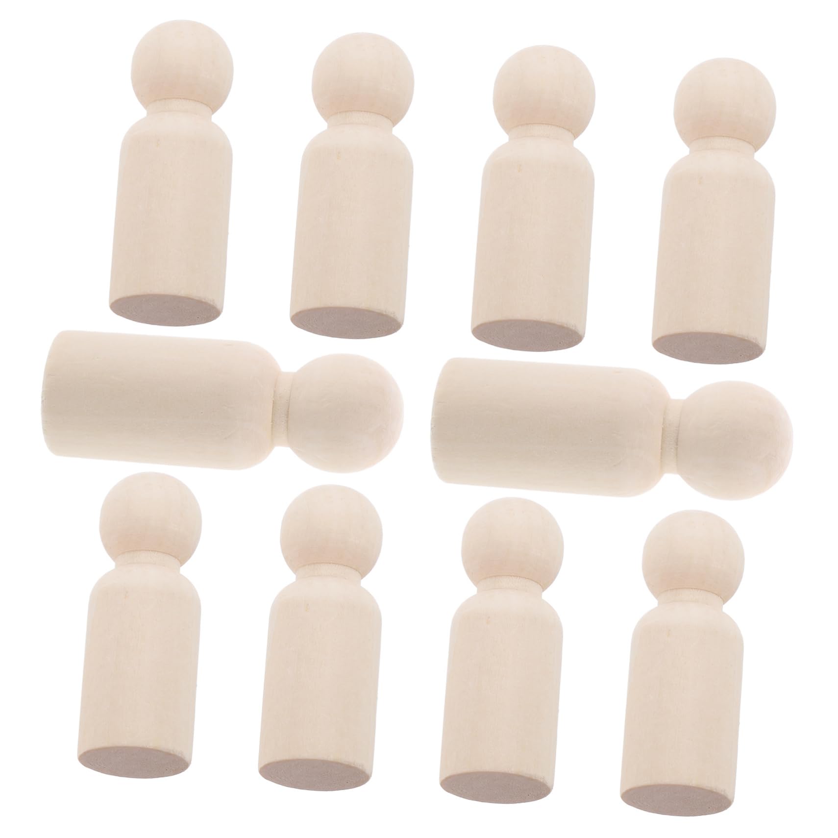 minkissy 50 Stück Selbstgemacht Holzpuppen Unbehandelt Beige mit Textur zum Bemalen und Dekorieren für Handbemalte Bastelprojekte und Feiertagsdekoration