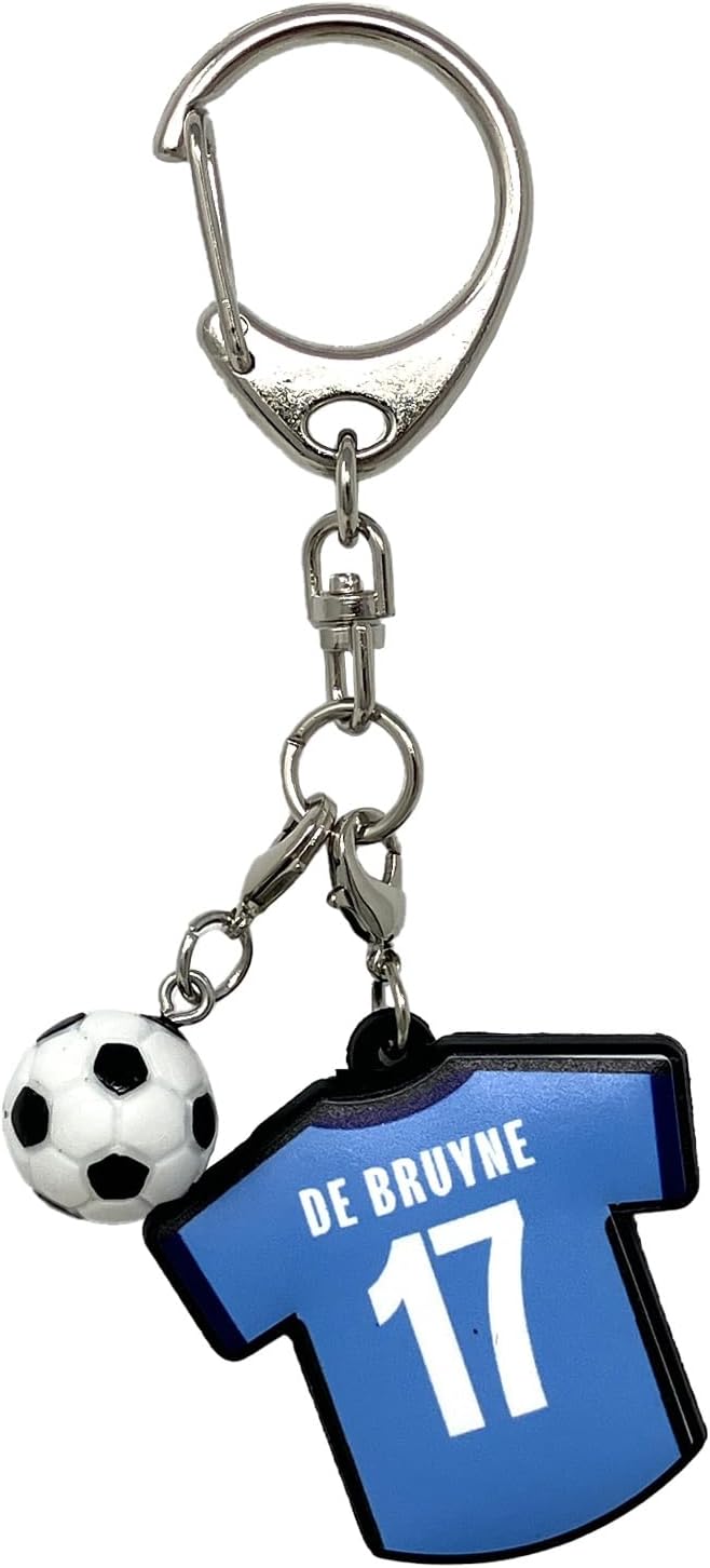 Manchester City #17 DE BRUYNE BLU F Keychain Uni-Shaped Rubber Key Chain