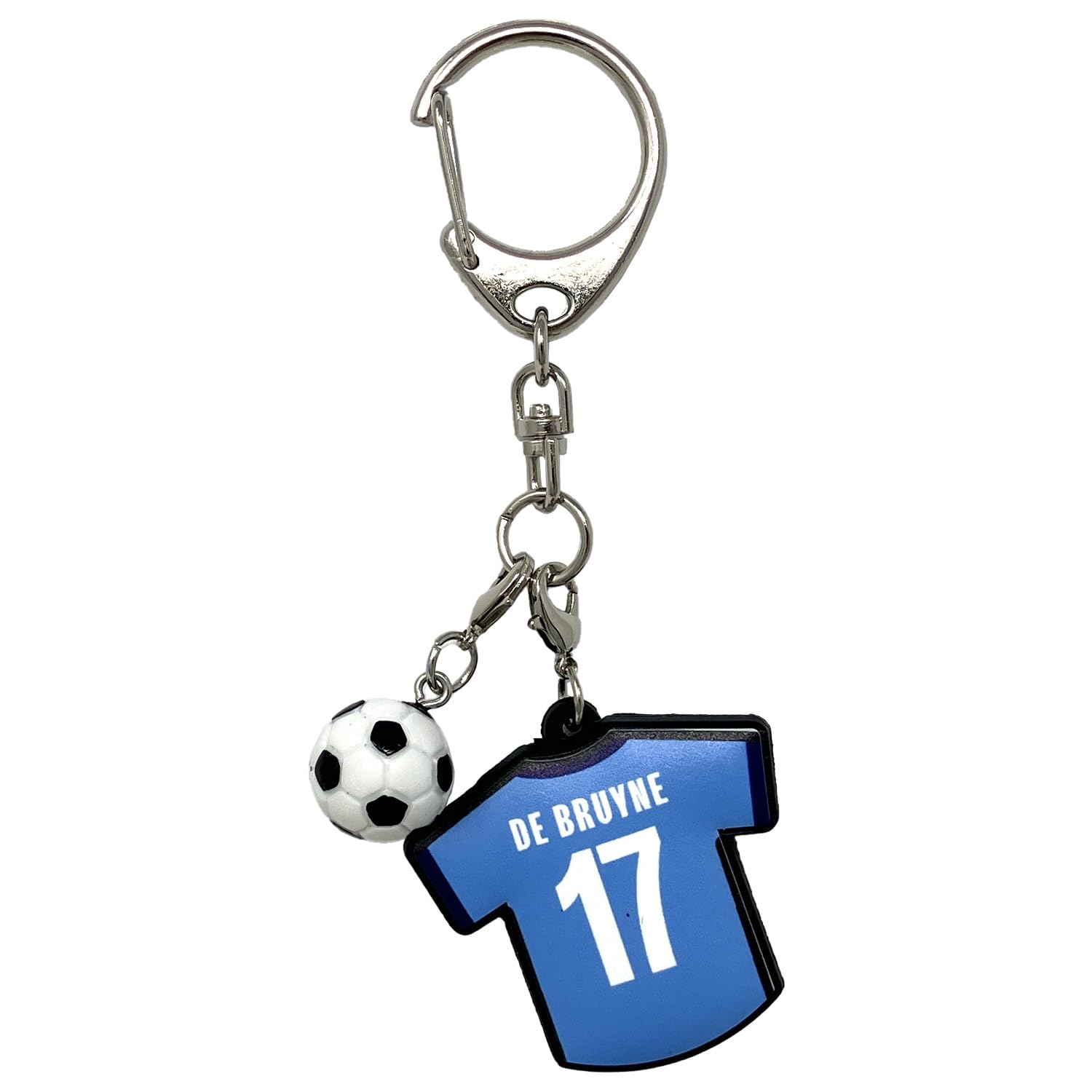 Manchester City #17 DE BRUYNE BLU F Keychain Uni-Shaped Rubber Key Chain