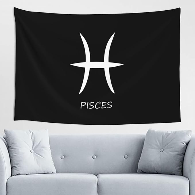 TIPKMRLE Pisces Sign Tapestries Wall Decoration Large Tapestry, For Home Decor, Bedroom Decor, Party Decor 60 * 40 Inch