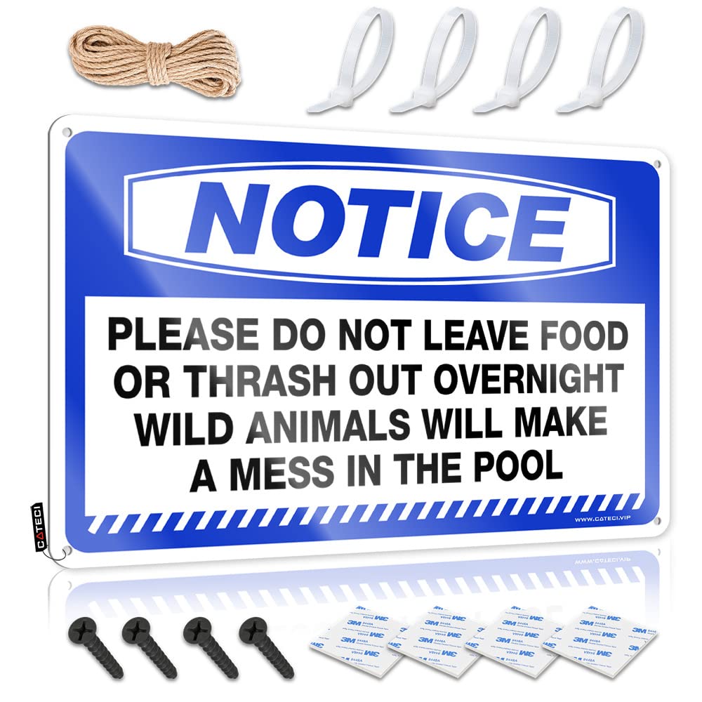 BRUNTELO Bar Signs For Home Decor Notice Please Do Not Leave Food Or Trash Out Overnight Tin Sign Funny Warning Signs Metal Bar Signs