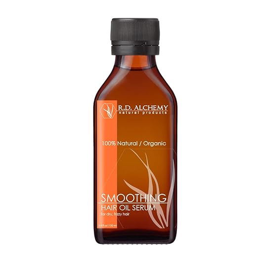 RD Alchemy - Natural & Organic Smoothing Hair Oil Serum. Treatment for Frizzy Hair, Split Ends, and Flyaways. Get Smooth, Moisturized, Shiny, & Sleek Hair with this Frizz Ease Serum.
