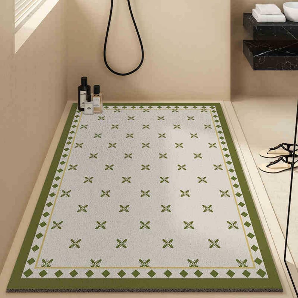 di Alta Gamma Tappetino luffa – Morbido & Confortevole & rapido(Green And White,60X90cm)