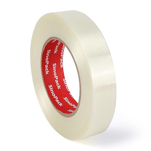 Miniatura 5 de Cinta de flejado de 5.5 mil x 1 pulgada x 50 yardas, cinta de flejado resistente de 1 pulgada, cinta de filamento reforzado con fibra de vidrio, 3