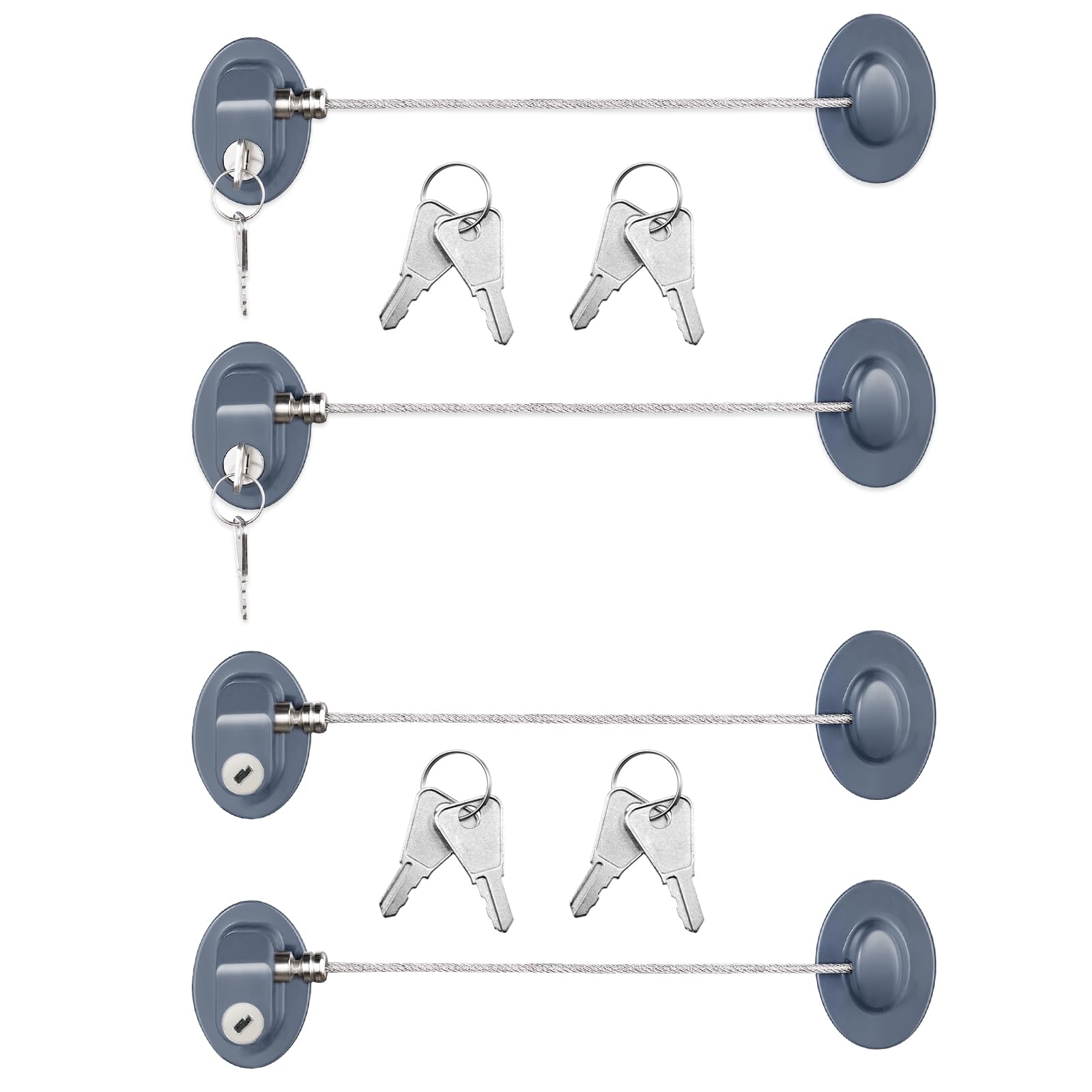 Hotop 4 Pack Cabinet Locks with Keys Mini Fridge Refrigerator Locks for Kids Toddlers Self Adhesive Child and Baby Proofing Safety for Deep Freezer