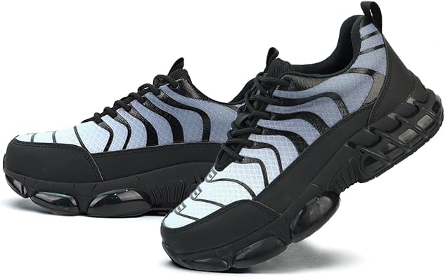 Steel Toe Shoes for Men Women Lightweight Safety Sneakers Composite Toe Work Shoes Puncture Proof Industrial Construction Shoes Black