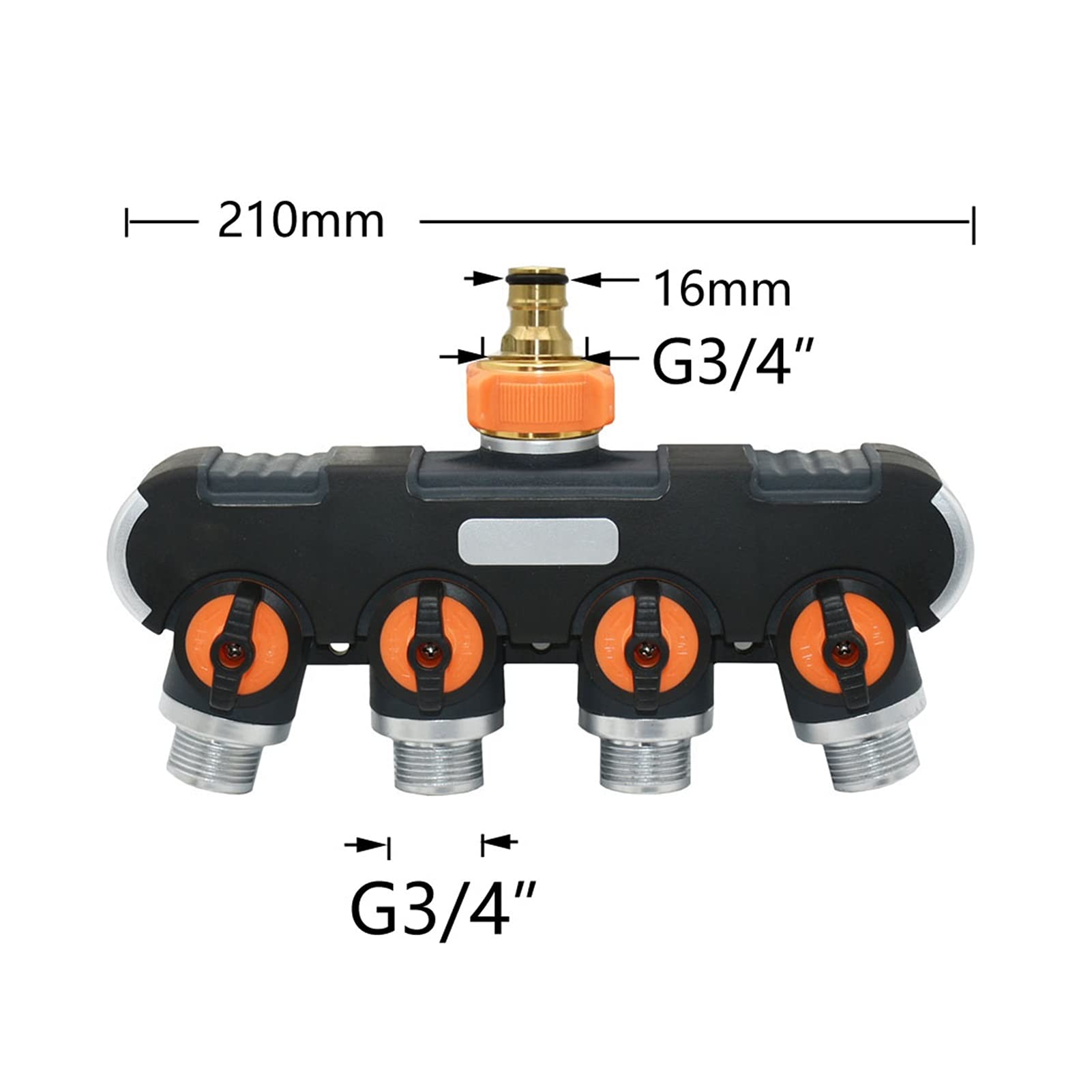 Connettori per tubo di irrigazione a goccia, 2/4 vie, rubinetto da giardino femmina, 1/2 pollice, 3/4 a 3/4 di pollice, valvola di irrigazione, deviatore per tubo, connettore rapido, 1 set (H)