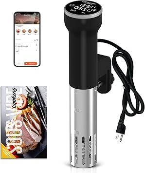 CATTLEMAN Sous Vide Machines Wi-Fi, 1000W, IPX7 Waterproof, Immersion Circulator Precise Cooker, Suvee Cooker with Accurate Temperature&Timer Touch Control, Portable, Noise-free, Fast Heating