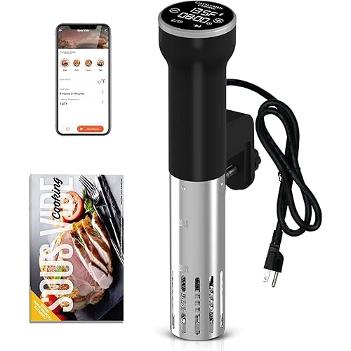 Sous Vide Machines Wi-Fi, 1000W, IPX7 Waterproof, Immersion Circulator Precise Cooker, Suvee Cooker with Accurate Temperature&Timer Touch Control, Portable, Noise-free, Fast Heating