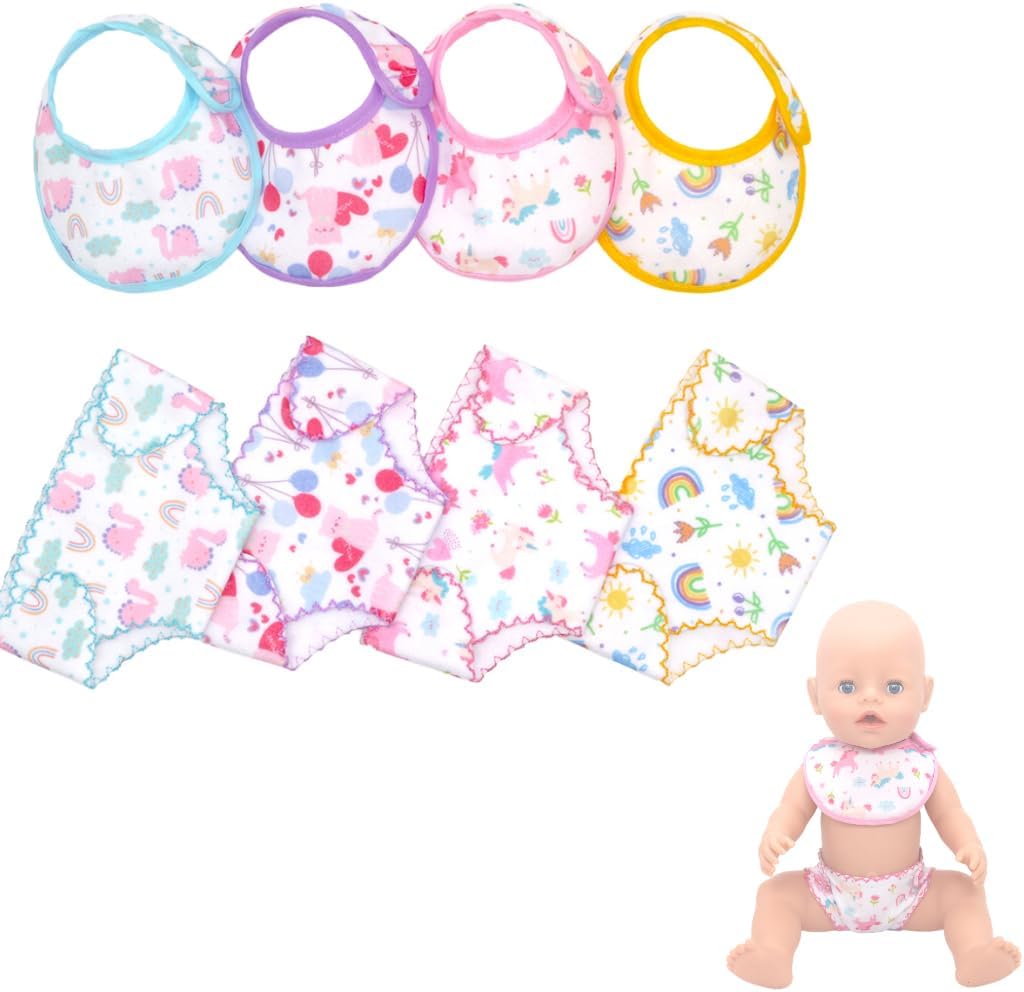 8 Pcs Doll Accessories Set Diapers...
