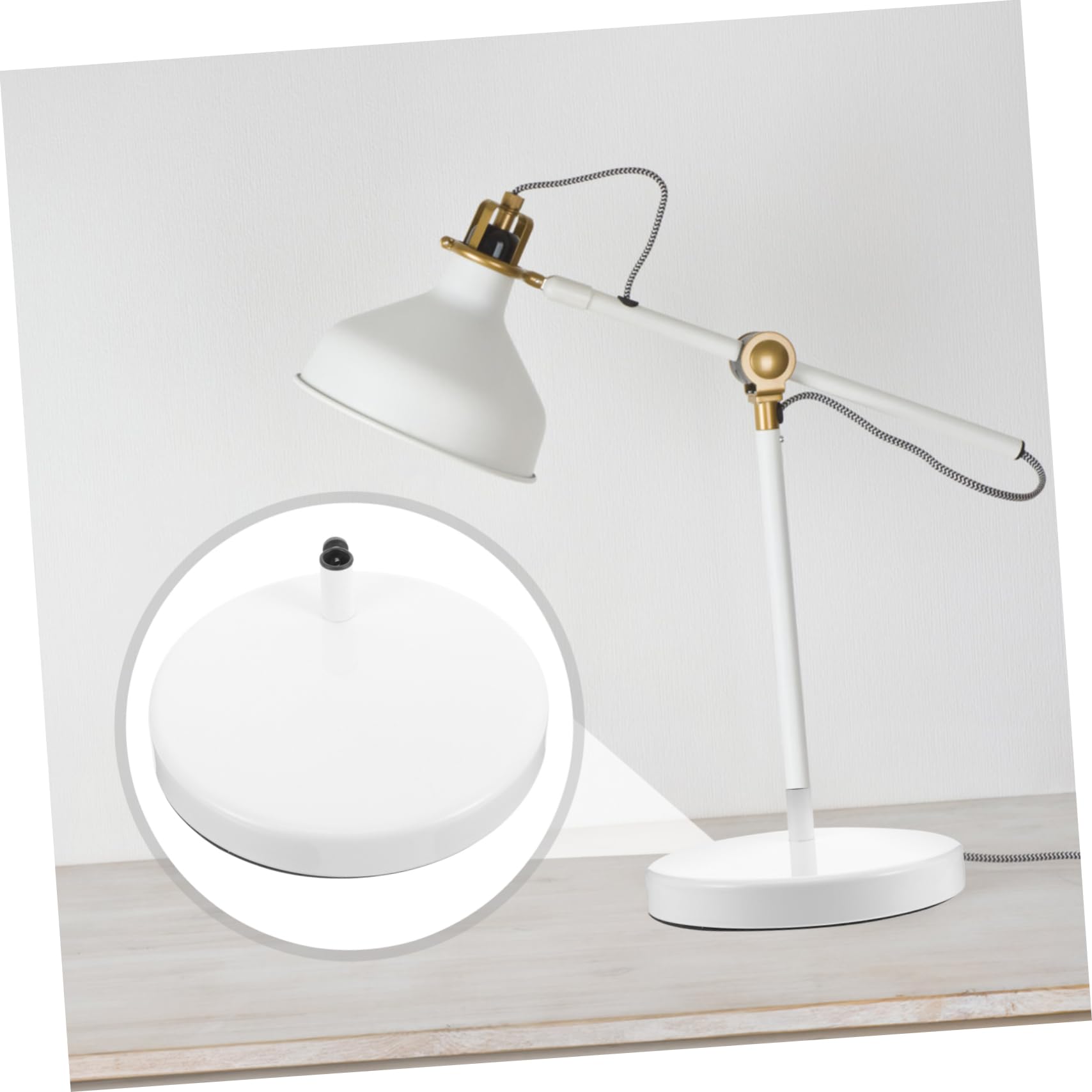 Zerodeko Socle de Lampe de Bureau Rond en Fer pour Bras Articulé DIY