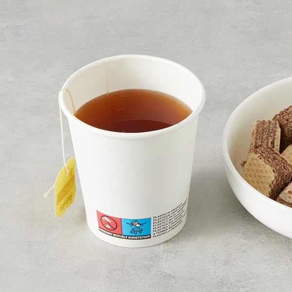 Amazon Basics Gobelets en carton pour boissons chaudes, 207 ml, 150 unité, lot de 1, Carton, Polyéthylène, Blanc - 5