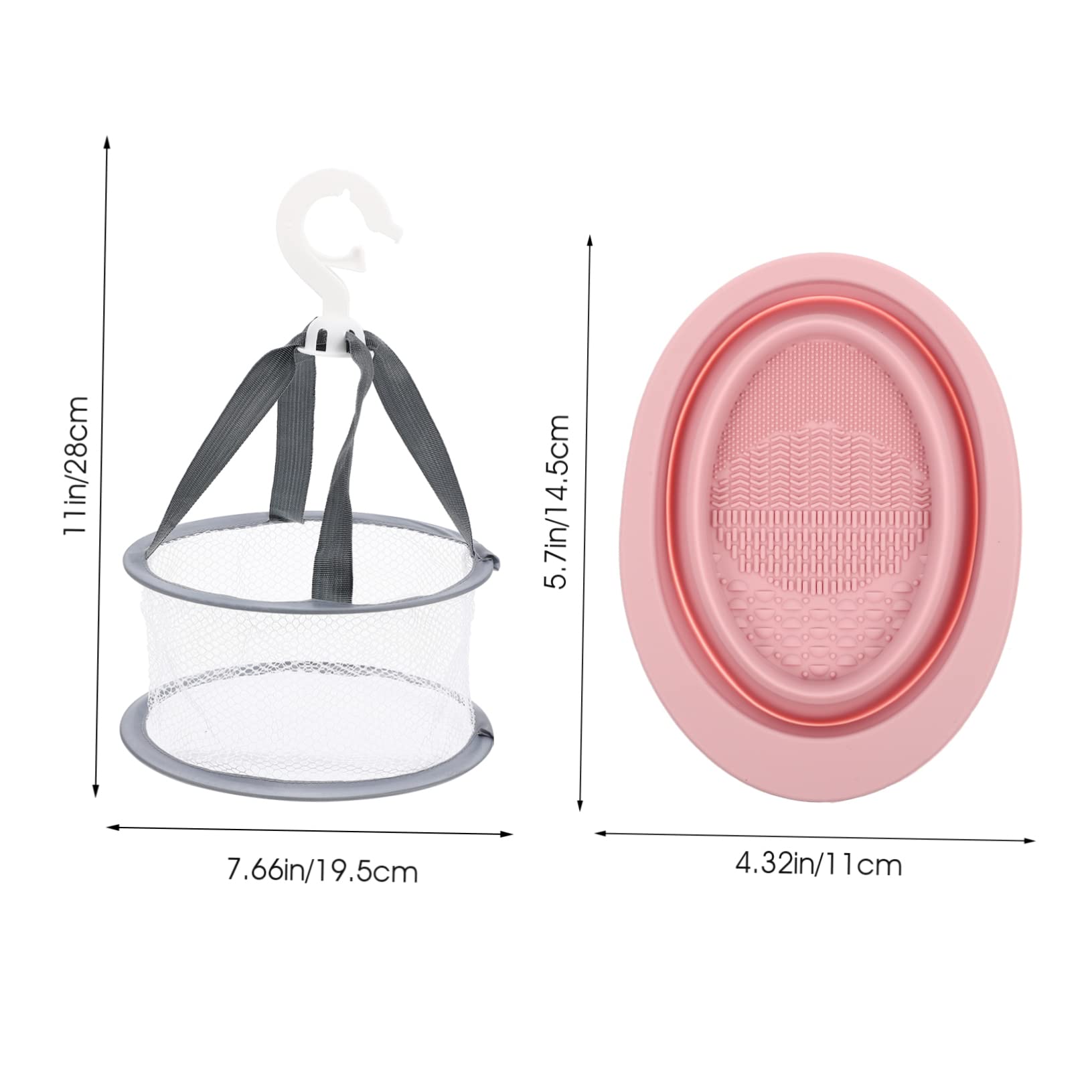 Outanaya Silicone Foldable Makeup Brush Cleaner Set 2pcs Brush Cleaning Mat Drying Basket for Makeup Egg Sponge