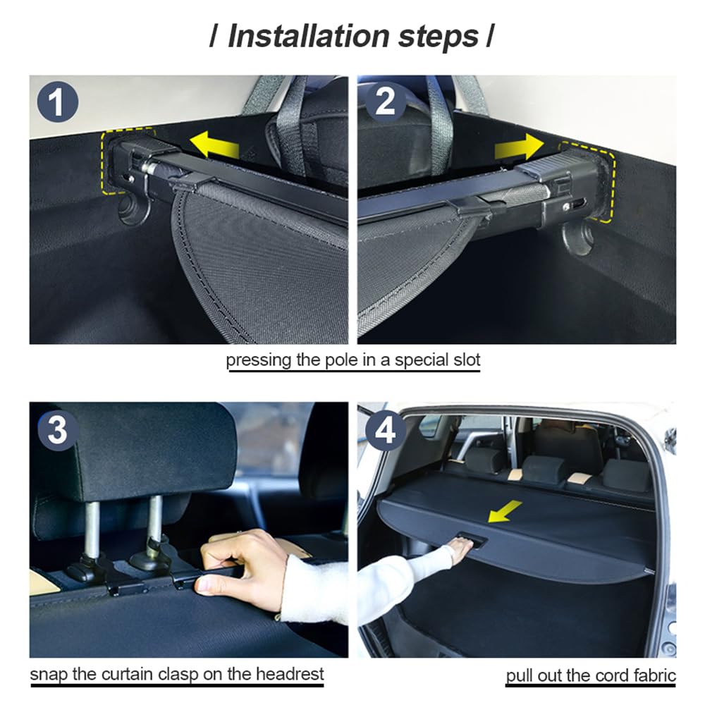 ZUMAHA Coche Cubiertas Carga Retráctil Maletero Trasero para Mercedes-Benz B Class W245 B180 B200 2008 2009 2010 2011 Multifunctional Cargo Protector Almacenamiento Accesorios,Blackstyle
