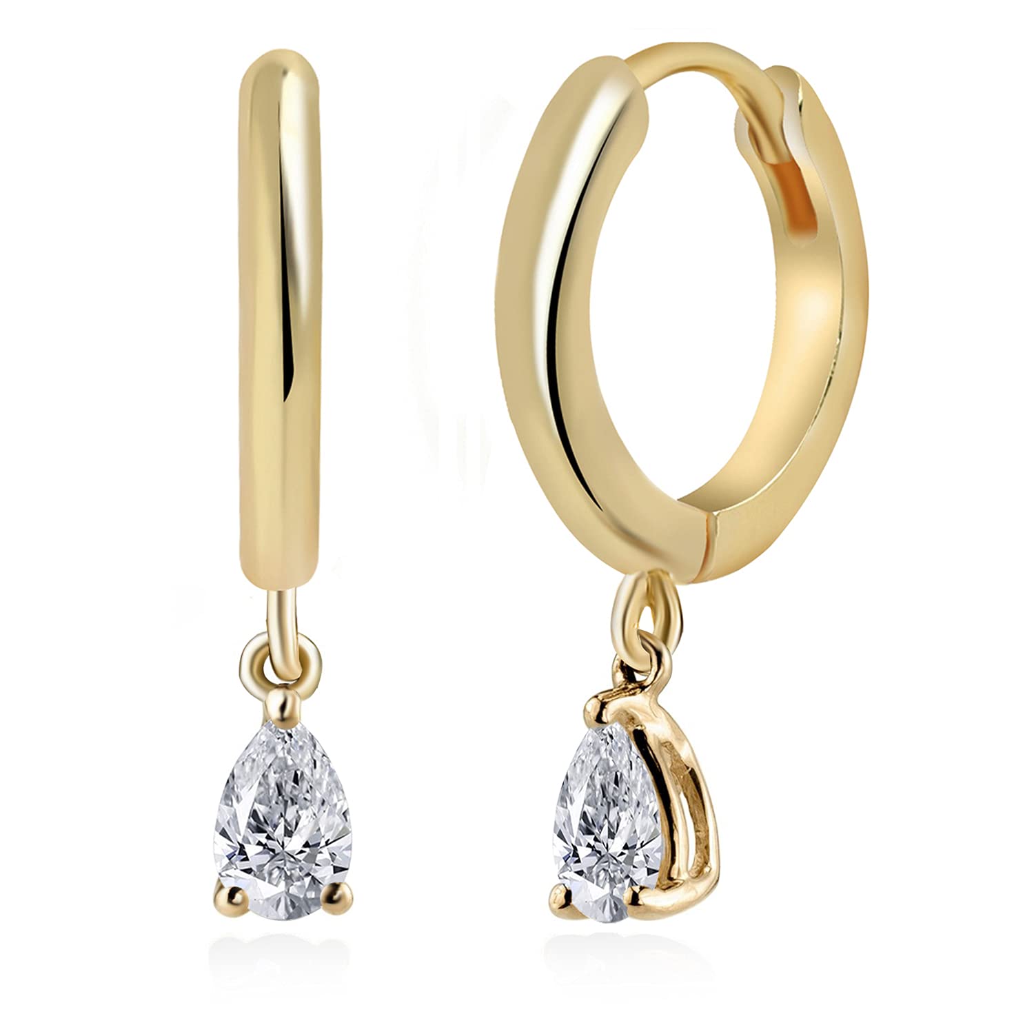 MINUTIAESolitare Diamond Dangling Clip On Austrian Zirconium Earring For Women And Girls