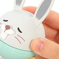 Vista 6 de Toyvian Cute Mechanical Kitchen Timer Baking Timer Small Rabbit Design Thin Green for Cooking Time Management and Classroom Use