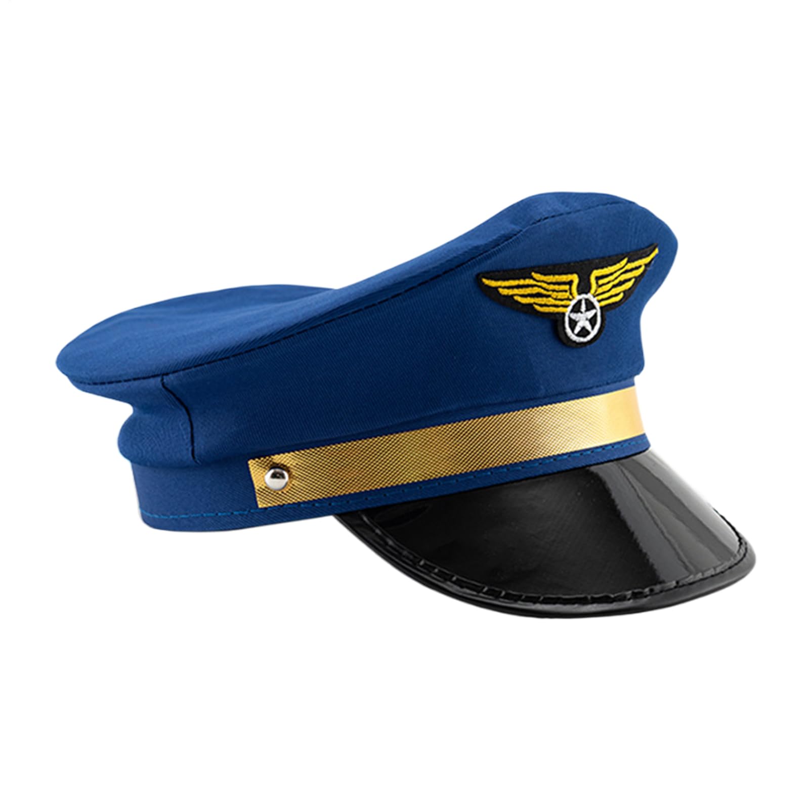 Generisch Navy Captain Hat Stylish Party Cap, Adult Pilot Hat Airplane Captain Costume Accessories - Elegant for Women Men Adults Halloween Party Costume Accessory, blue