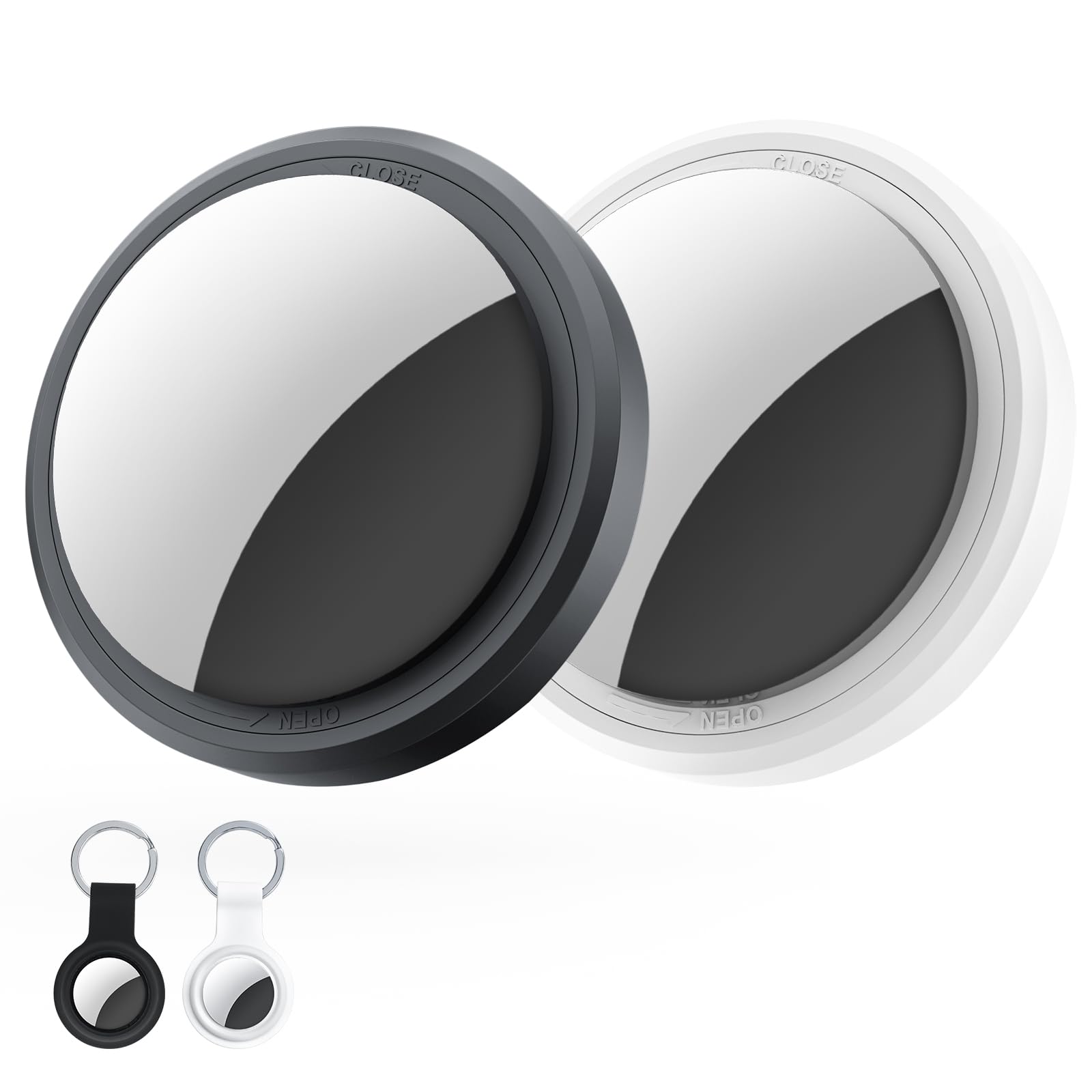 Photo 1 of 2 Packs Air Tracker Tags Compatible with Find My (iOS Only), Bluetooth Tracker, Smart Keys Finder and Item Locator with Waterproof Case for Wallet Luggage Backpack (Android Need Download App)