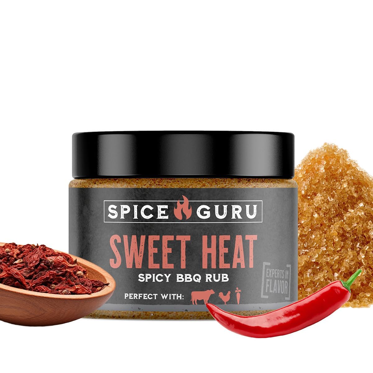 Spice Guru Sweet Heat BBQ Rub - Gifts for Men Who Cook, Gifts for Dad, Men Gifts, Dad Birthday Gift - Spices and Seasonings Sets - Steak Seasoning -
