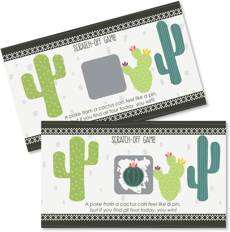 Big Dot of Happiness Prickly Cactus Party - Fiesta Party Game Scratch Off Cards - 22 Count