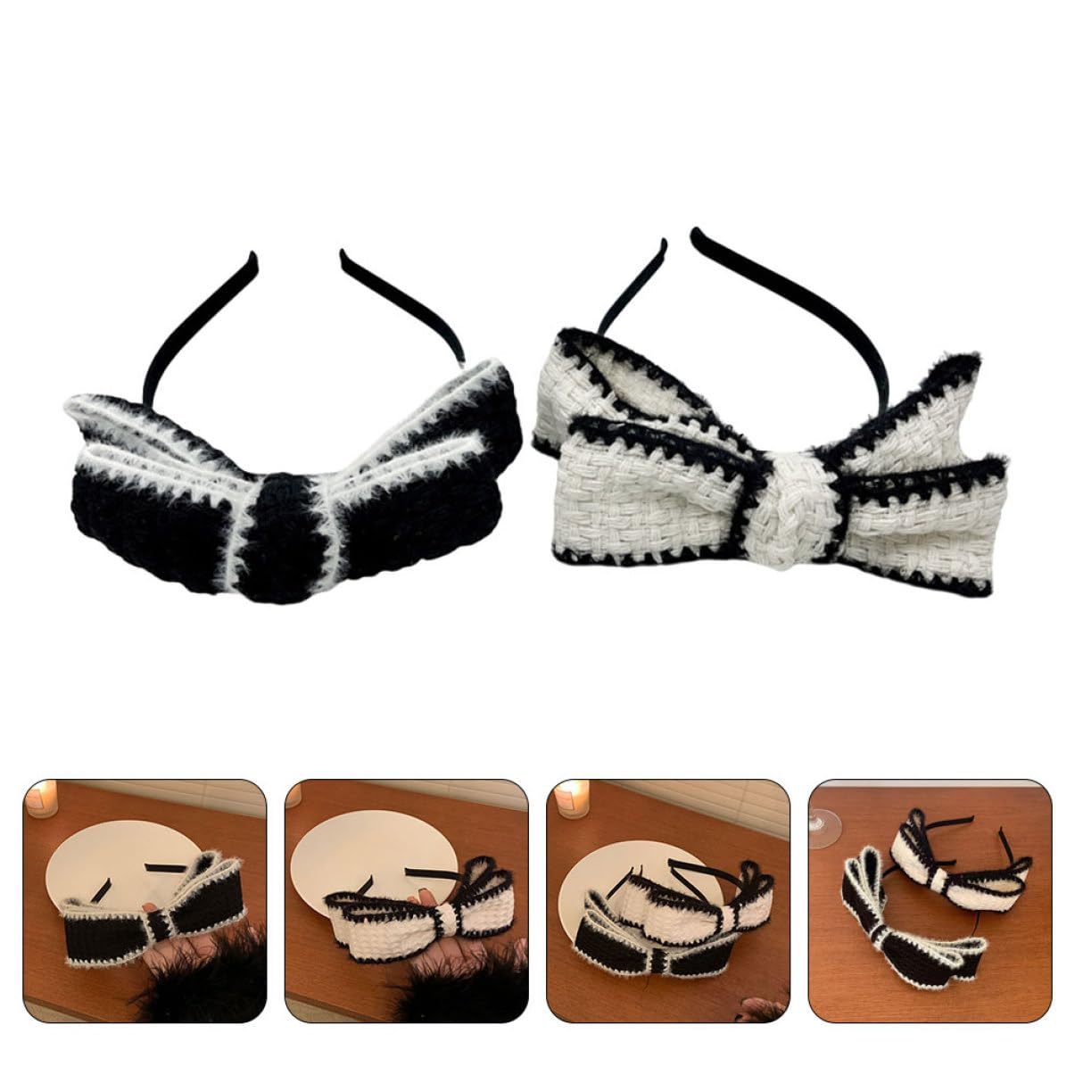 FOMIYES 3 Set Di Fasce Per Con Fiocco Alla Moda Fasce Per Con Fiocco Per Donne 2 Pezzi * 3