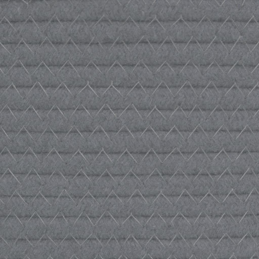 Aufbewahrungskörbe 2 Stk Grau Weiß Ø28x28 cm Baumwolle Polyester Flechtkorb für Wohnzimmer Kinderzimmer Badezimmer mit Griffen Boho Vintage Naturstil