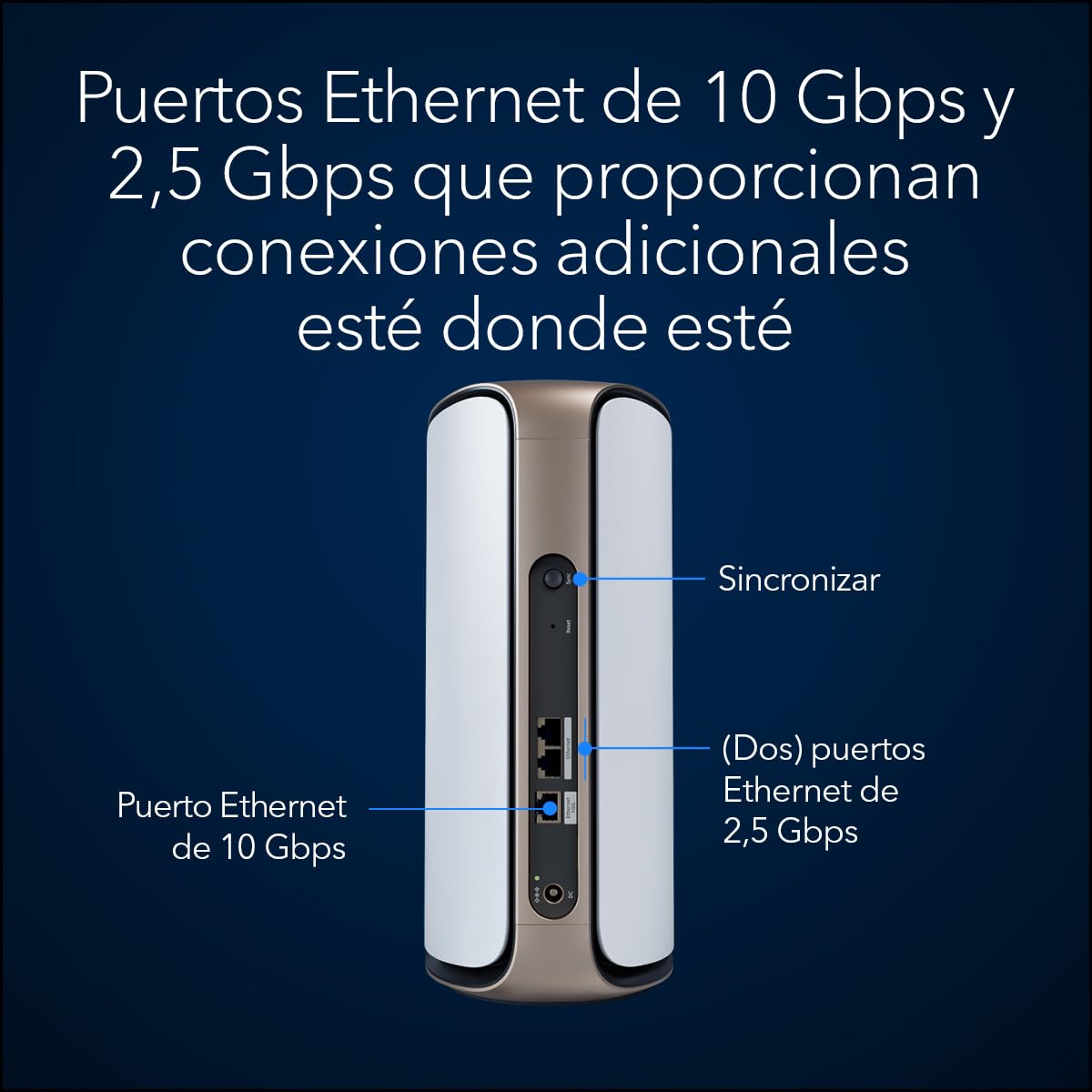 NETGEAR Orbi 970 Serie | Satélite Mesh WiFi 7 | RBE970 | Compatible con Orbi RBE972 y RBE973 | hasta 27 Gbits/s | Amplía Cobertura 300 m² | Conecta 200 Dispositivos | Cuadribanda BE27000 | Blanco