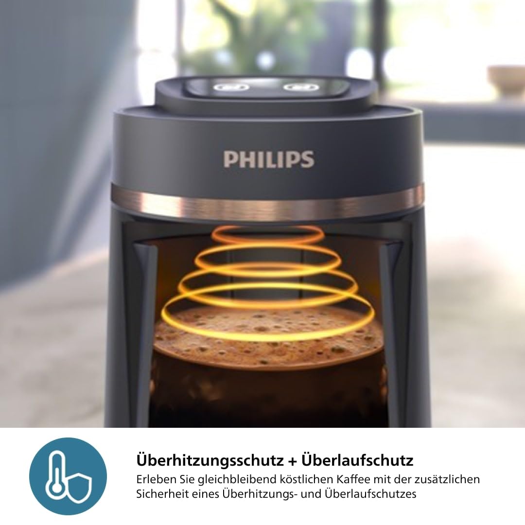 Philips Serie 5000 Türkische Kaffeemaschine - Langsambrühfunktion, 4-Tassen-Kapazität, Überhitzungs- und Überlaufschutz, Bereitschaftsanzeige, Easy Touch-Tasten, Automatische Abschaltung (HDA150/60)