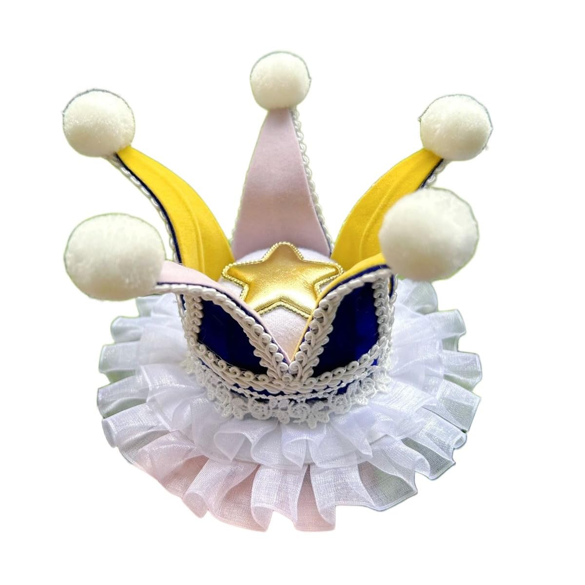 BPURB Women Lolita Circus Clown Hat Jester Mini Top Hat Halloween Costume Headband for Carnival Cosplay Party