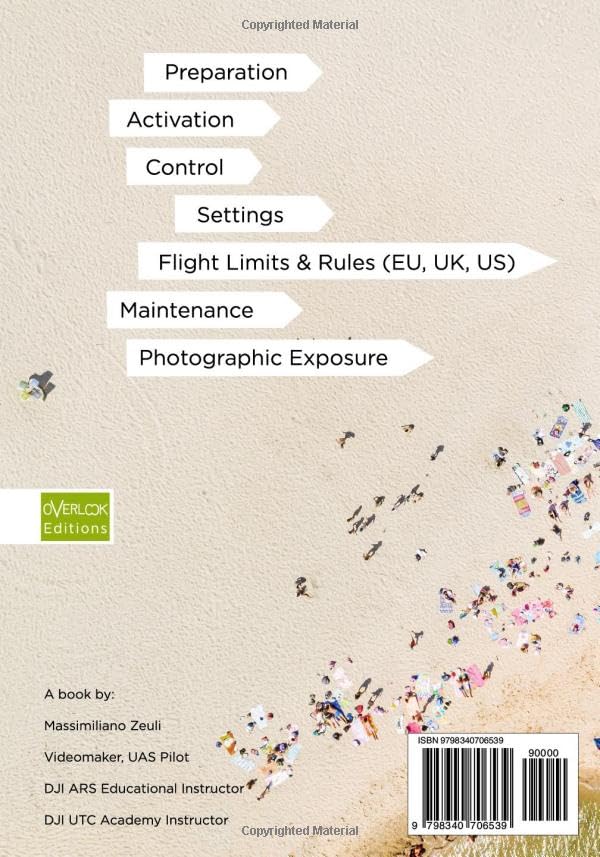 Back cover of the DJI Neo Practice Manual, showing a list of topics like Preparation, Activation, Control, Settings, Flight Limits & Rules, Maintenance, and Photographic Exposure.