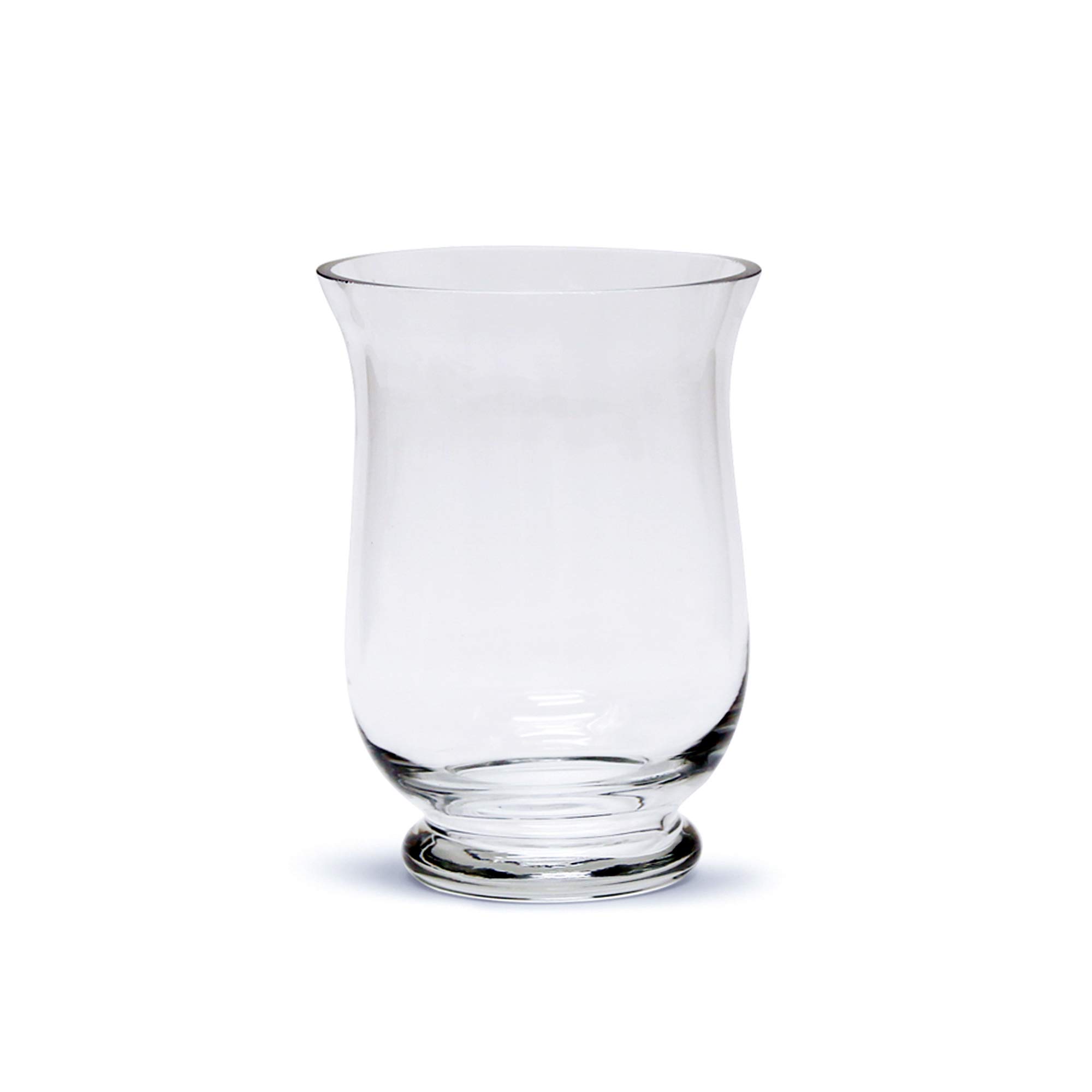WGV Unique Bouquet Vase, 5.5" W, 8" H, Clear Short Hurricane Glass Candle Holder, Floral Planter Terrarium, Home Wedding Event Decor, 1 Piece (VHV0808)
