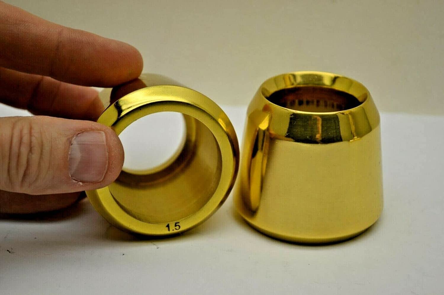 Pair of Solid Brass Candle Followers, Toppers for 1 1/2" Diameter Candles (2 Pieces)