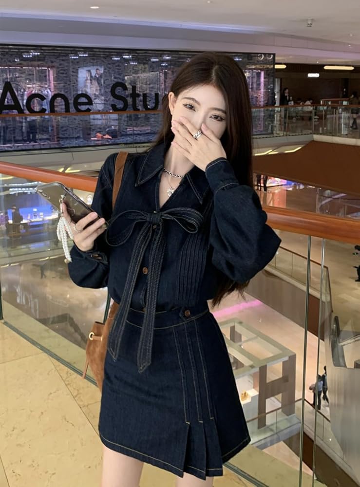 Amazon.co.jp: [YAZHUE] デニムセット レディース リボン