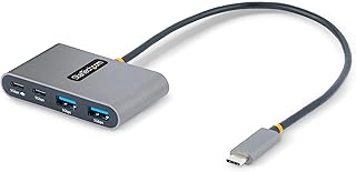StarTech.com 4-Port USB-C Hub with 100W Power Delivery Pass-Through - 2X USB-A + 2X USB-C - 5Gbps - 1ft (30cm) Long Cable - Portable USB Type-C to USB-A/C Hub - USB-C Splitter (5G2A2CPDB-USB-C-HUB)