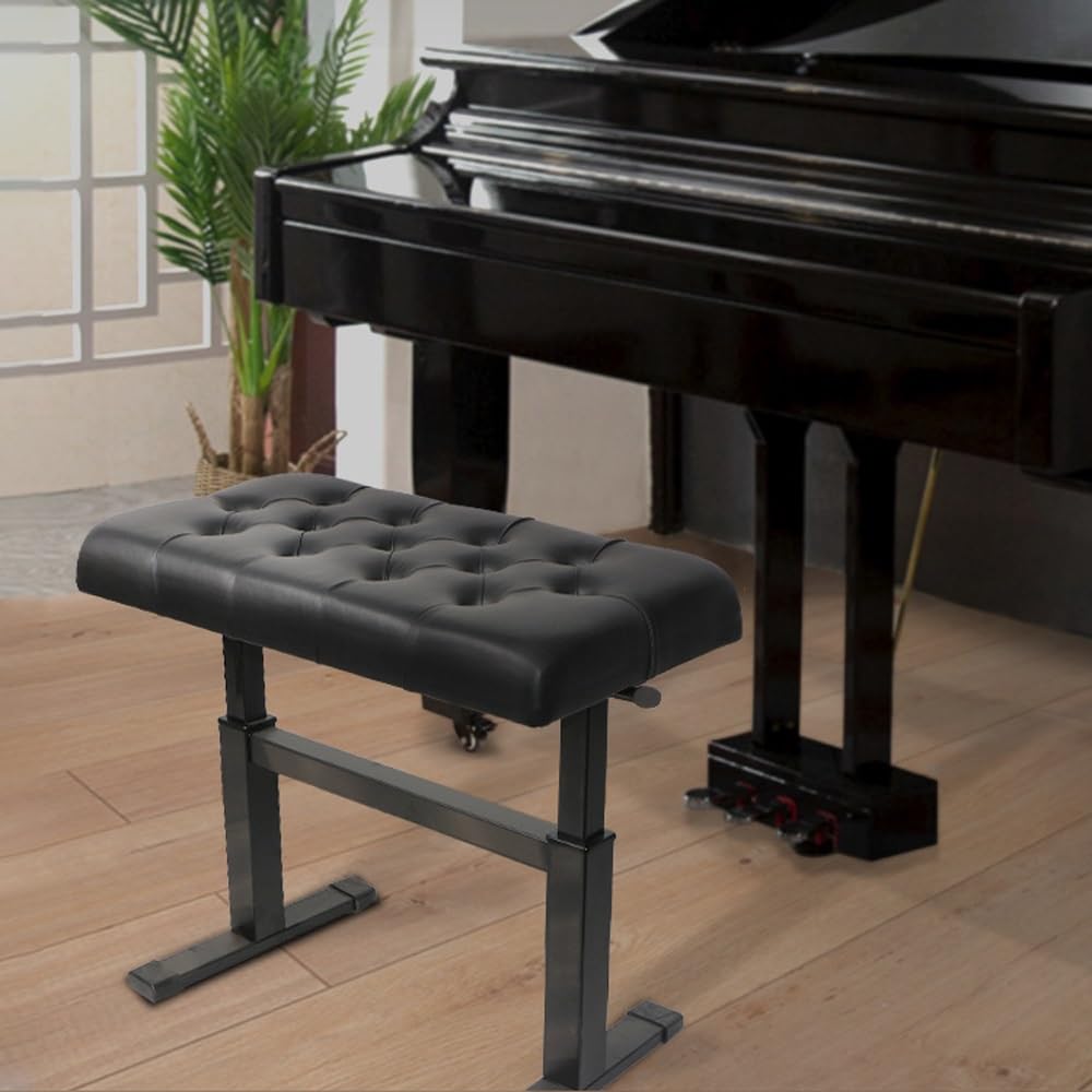 Klavierbank, Verstellbarer Hocker – Musik-Keyboard-Bank mit schwarzem gepolstertem Kissen für Musiker, Klavierhocker, Stuhl