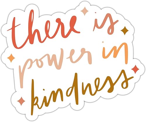 ZURRAM Adhesivo motivacional con frases positivas, vinilo impermeable, con texto en inglés "There is Power in Kindness", calcomanía con frases