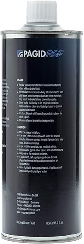 Miniatura 3 de Pagid RBF Racing - Líquido de frenos  Latas de metal de 0.5 litros16.9 onzas líquidas  Funcionamiento de alta temperatura con excelente viscosidad y