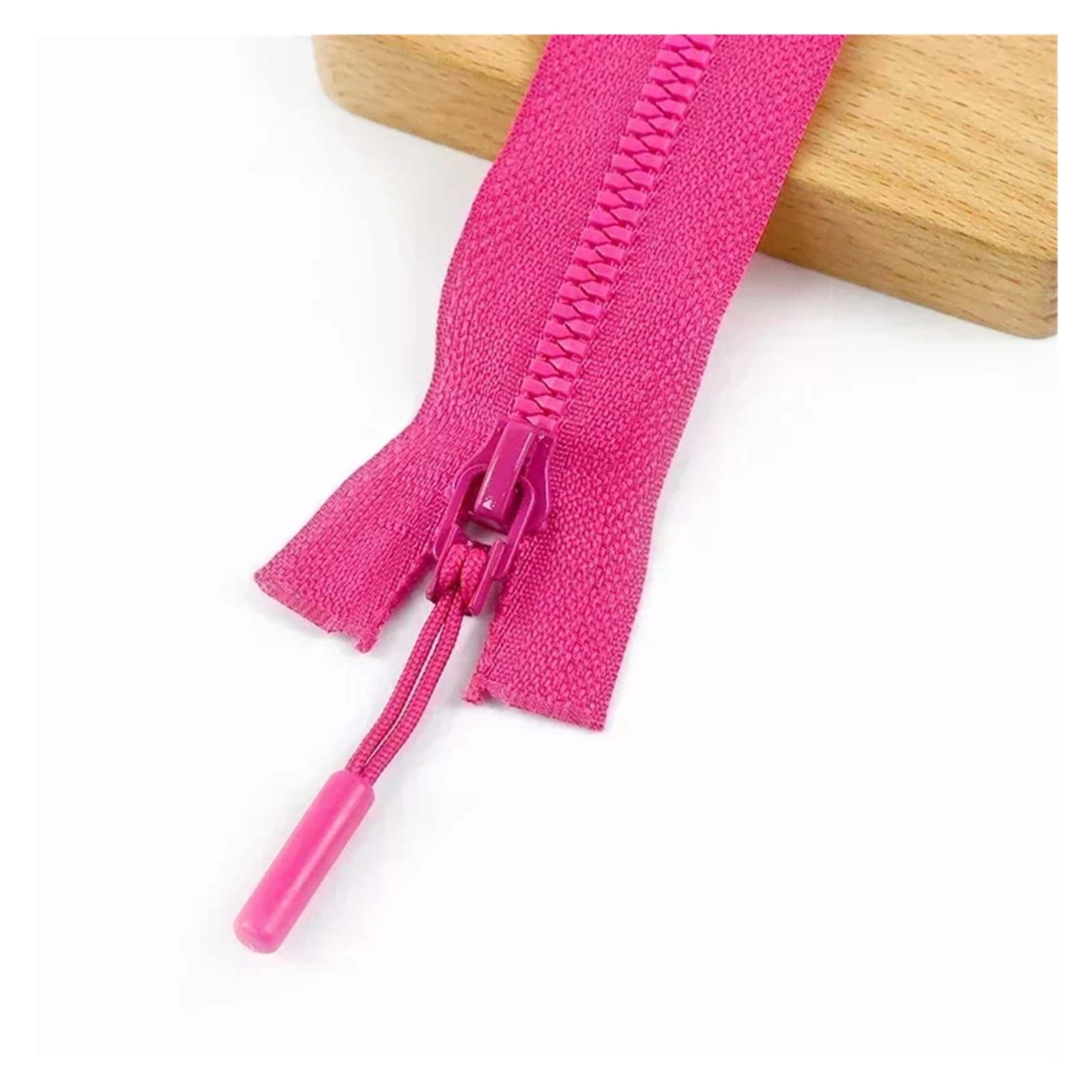 Resin Zippers 2/5/10Pcs 5# Sewing Resin Zipper 15/18/25cm Close-End 40-80cm Open-End Zippers for Bag Clothes Zip Repair Kit DIY Accessories(Rosered,OPENEND-60CM_2PCS)