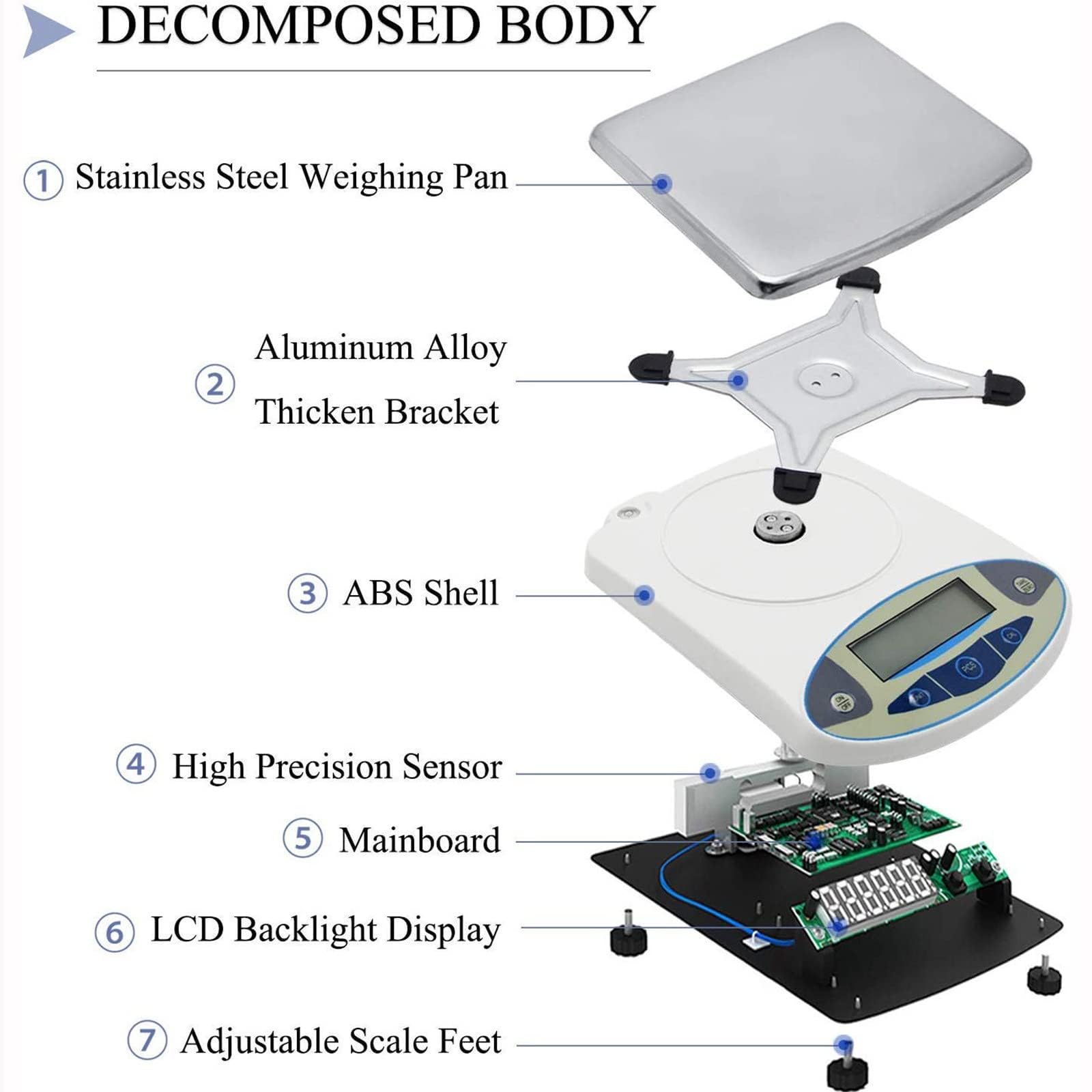 Balance électronique analytique de laboratoire Balance de précision numérique, pour un pesage de haute précision - Idéal pour les laboratoires, les bijoux, la cuisine - Balances électroniques précis
