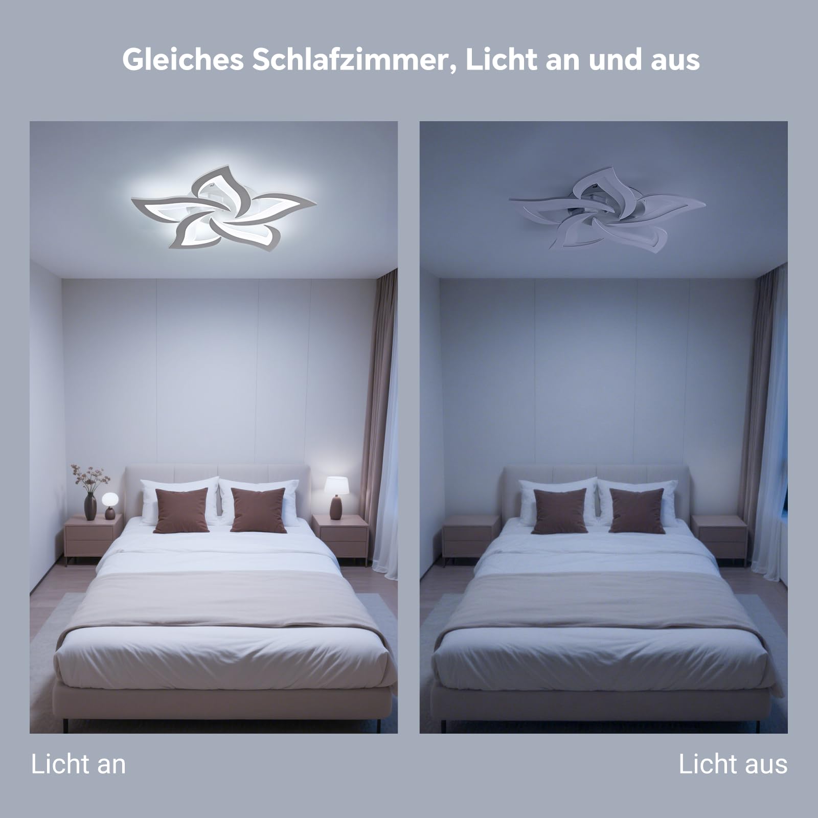 Yuanfenghua Lampada da soffitto a LED, Moderna,per Soggiorno Camera da Letto Sala da Pranzo Bagno 6500K Bianco Freddo 63CM 45W